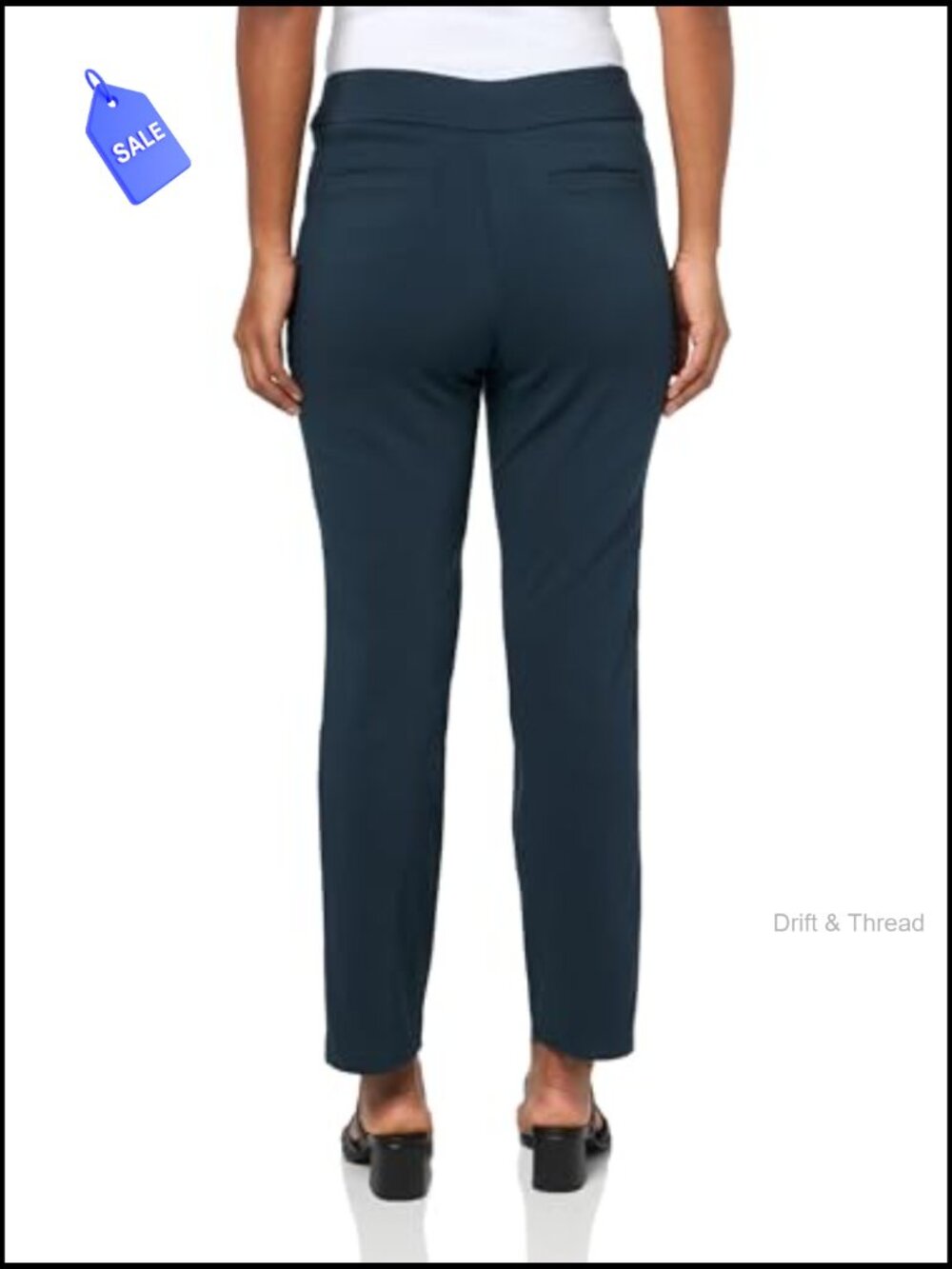 Stretch Pull-On Dress Pants Straight Leg Office Casual Work Slacks View 2